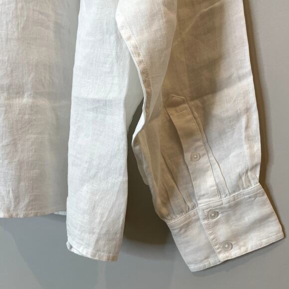 J.Crew Cabana Top Linen Shirt Breathable Date Vacation Trip Plus CI542 White 2X - Picture 13 of 16